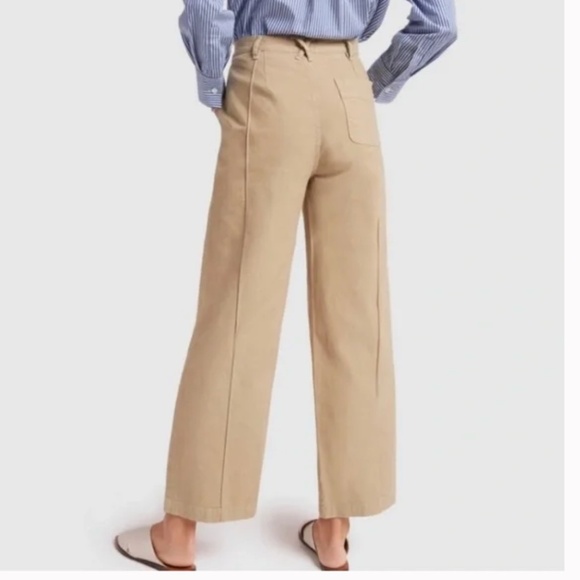 Alex Mill Wide Leg Cotton Twill Cropped Pants with Front Seam Size 4 - Picture 3 of 14